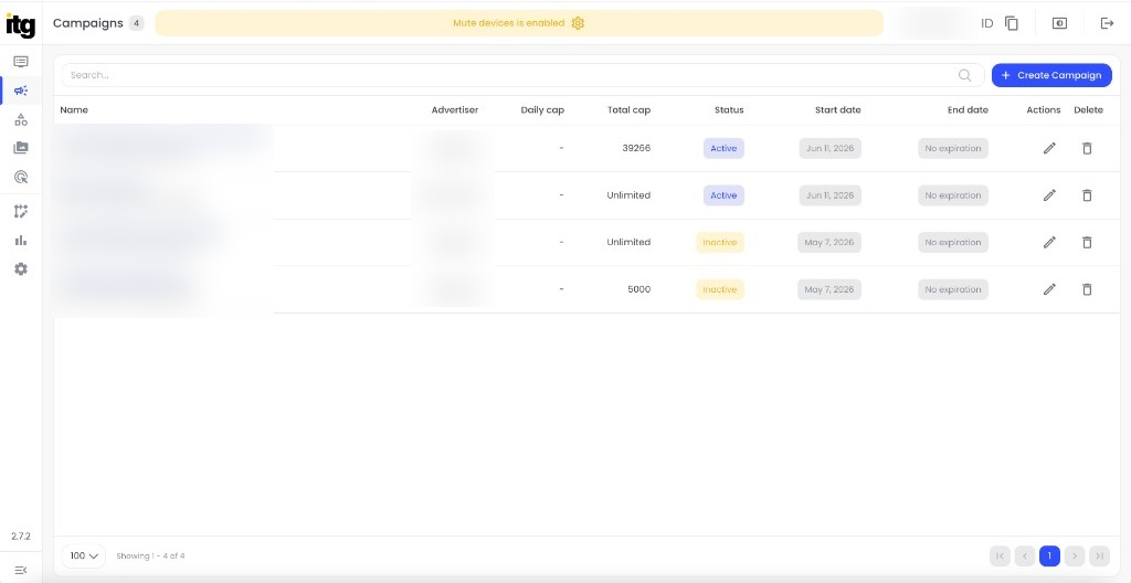 Campaign management dashboard