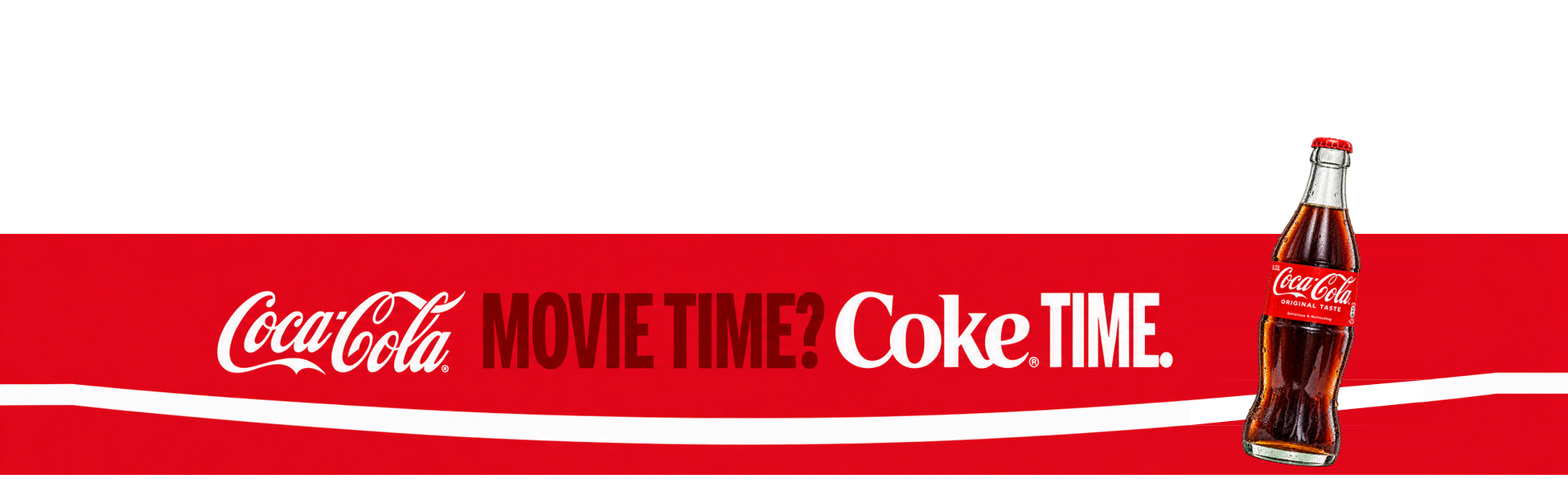 Coca-Cola banner ad: Movie time? Coke time.